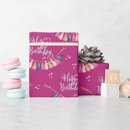 Birthday Girl Pattern Geschenkpapier (Babyparty)