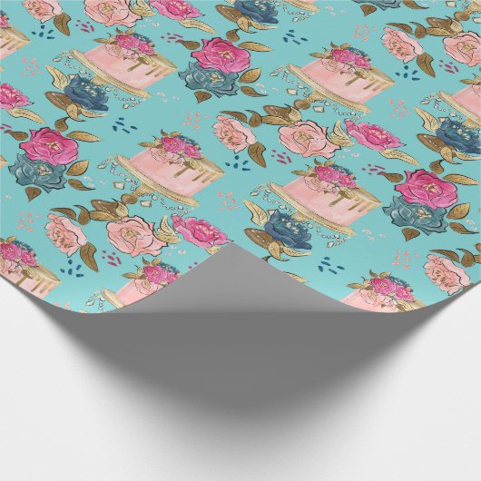 Birthday Girl Pattern Geschenkpapier (Ecke)