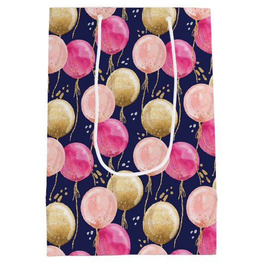 Birthday Girl Pattern Mittlere Geschenktüte (Rückseite)