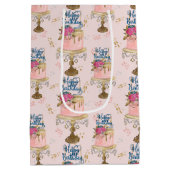 Birthday Girl Pattern Mittlere Geschenktüte (Rückseite)