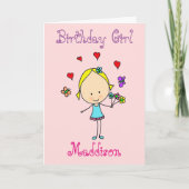 Birthday Girl Personalisiert Karte (Vorderseite)