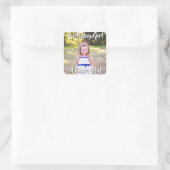 Birthday Girl Personalisiertes Foto und Altersaufk Quadratischer Aufkleber (Tasche)