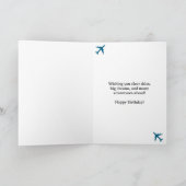 Birthday Girl Pilot Co-pilot dog & Cessna Airplane Karte (Innenseite)