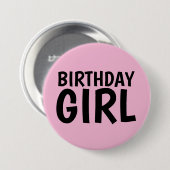 BIRTHDAY GIRL PINK BUTTONS (Vorne & Hinten)