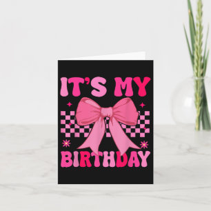 Birthday Girl Pink Coquette Ästhetische Bow Girl Y Karte