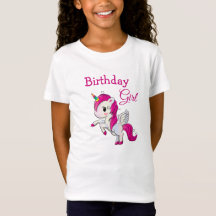 Birthday Girl Pink Unicorn Girl's Shirt