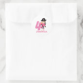 Birthday GIRL Pirate Runder Aufkleber (Tasche)