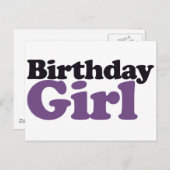 Birthday Girl Postkarte (Vorne/Hinten)