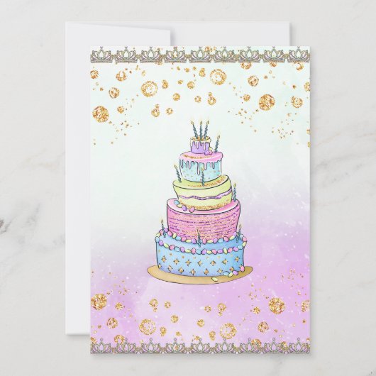 Birthday Girl Princess African American Lavender Einladung (Rückseite)