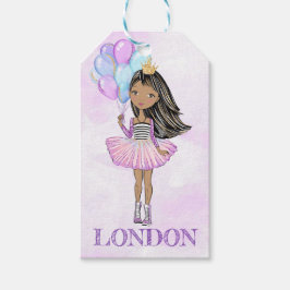 Birthday Girl Princess African American Lavender Geschenkanhänger