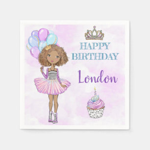 Birthday Girl Princess Afroamerikaner Serviette