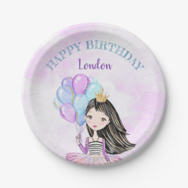 Birthday Girl Princess Lavender Lila Türkis Pappteller
