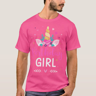 Birthday Girl Princess Matching Family Unicorn Par T-Shirt