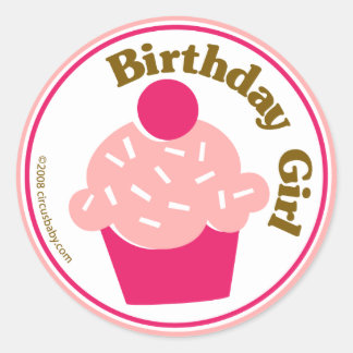 Birthday Girl Runder Aufkleber