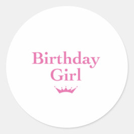 Birthday Girl Runder Aufkleber