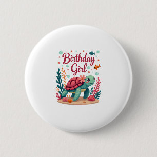 Birthday Girl Sea Turtle Thema Geburtstagsparty Oc Button