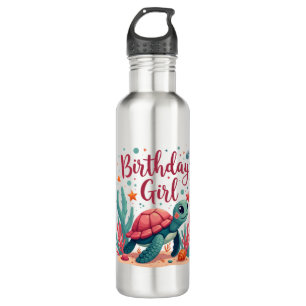 Birthday Girl Sea Turtle Thema Geburtstagsparty Oc Edelstahlflasche
