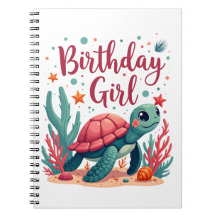 Birthday Girl Sea Turtle Thema Geburtstagsparty Oc Notizblock