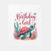 Birthday Girl Sea Turtle Theme Birthday Party Ocea Fleecedecke (Vorderseite)