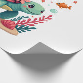 Birthday Girl Sea Turtle Theme Birthday Party Ocea Geschenkpapier (Ecke)