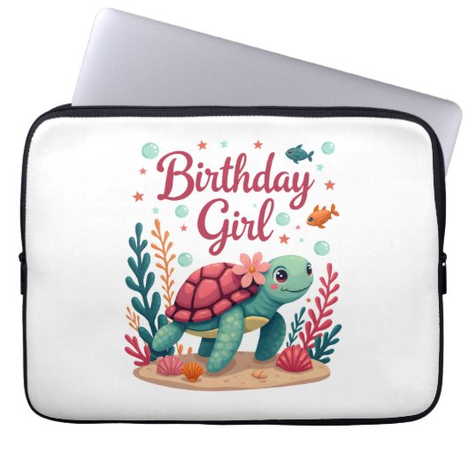 Birthday Girl Sea Turtle Theme Birthday Party Ocea Laptopschutzhülle (Vorderseite)