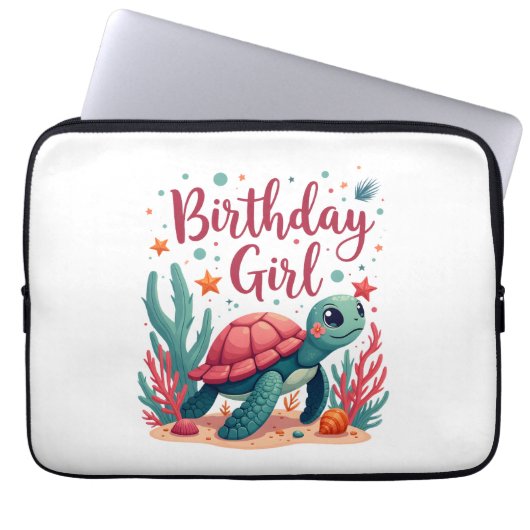 Birthday Girl Sea Turtle Theme Birthday Party Ocea Laptopschutzhülle (Vorderseite)