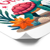 Birthday Girl Sea Turtle Theme Birthday Party Ocea Poster (Ecke)