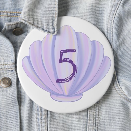 Birthday Girl Seashell Unterhalb des Party Button (Beispiel)