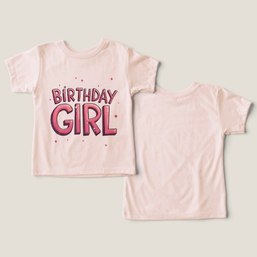 Birthday Girl T - Shirt (Design Vorderseite & Rückseite)