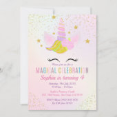 Birthday Girl Unicorn Magical Celebration Einladung (Vorderseite)