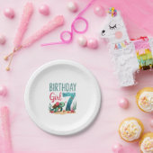 Birthday Girls 7th Sea Turtle 7 Year Old Ocean Aqu Pappteller (Party)