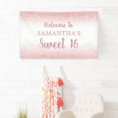 Birthday Girly Rose Gold Glitzer Sparkone Banner (Insitu)