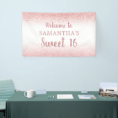 Birthday Girly Rose Gold Glitzer Sparkone Banner (Messeveranstaltung)