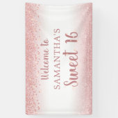 Birthday Girly Rose Gold Glitzer Sparkone Banner (Vertikal)