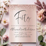 Birthday Glitzer Rose Gold Pink Glam Einladung<br><div class="desc">Rose Gold - Rosa und Schwarz Glitzer für jedes Alter (50.) Geburtstagsparty Einladung. Das ist der perfekte (fünfzig) Spaß und die trendy Geburtstagseinladung für eine moderne elegante Sparkle Girly Geburtstagsparty. Bitte kontaktieren Sie den Designer,  um passende Sonderanfertigungen zu erhalten.</div>