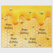 Birthday glückliche Hummeln Honigwabentropfen Geschenkpapier (Flach)