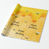 Birthday glückliche Hummeln Honigwabentropfen Geschenkpapier (Ungerollt)