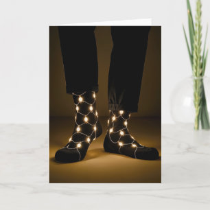 Birthday glühende Lichter in schwarzen Socken Karte
