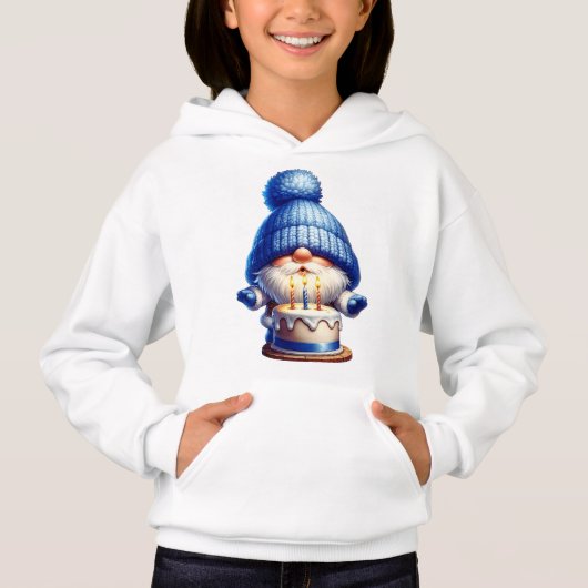 Birthday Gnome blasen Kerzen Hoodie (Vorderseite)