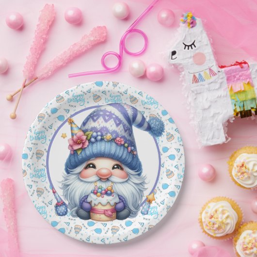 Birthday Gnome Pappteller (Party)