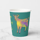 Birthday Goat Colorful Funky Jazzy Tiername Pappbecher (Rückseite)