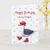 Birthday Godson Fun Niedlich Seagull Bird Karte (Gelbe Blume)