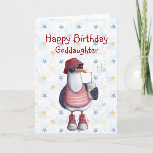 Birthday Godtoy Fun Cool Seagull Bird Card Karte (Vorderseite)