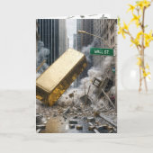 Birthday Gold Bar Crashing Wall Street Karte (Gelbe Blume)