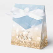 Birthday Gold Champagner hellblau glitzerndes Gold Geschenkschachtel (Vorderseite)