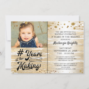 Birthday Gold Confetti JAHRE IM MAKING-Foto Einladung