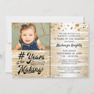 Birthday Gold Confetti JAHRE IM MAKING-Foto Einladung