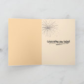 Birthday gold fireworks on black sky karte (Innenseite)