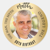 Birthday Gold Foto Man Mythos Legende Runder Aufkleber (Vorderseite)