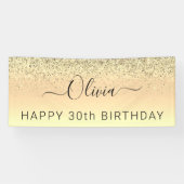 Birthday Gold Glitzer Girly Modern Banner (Horizontal)